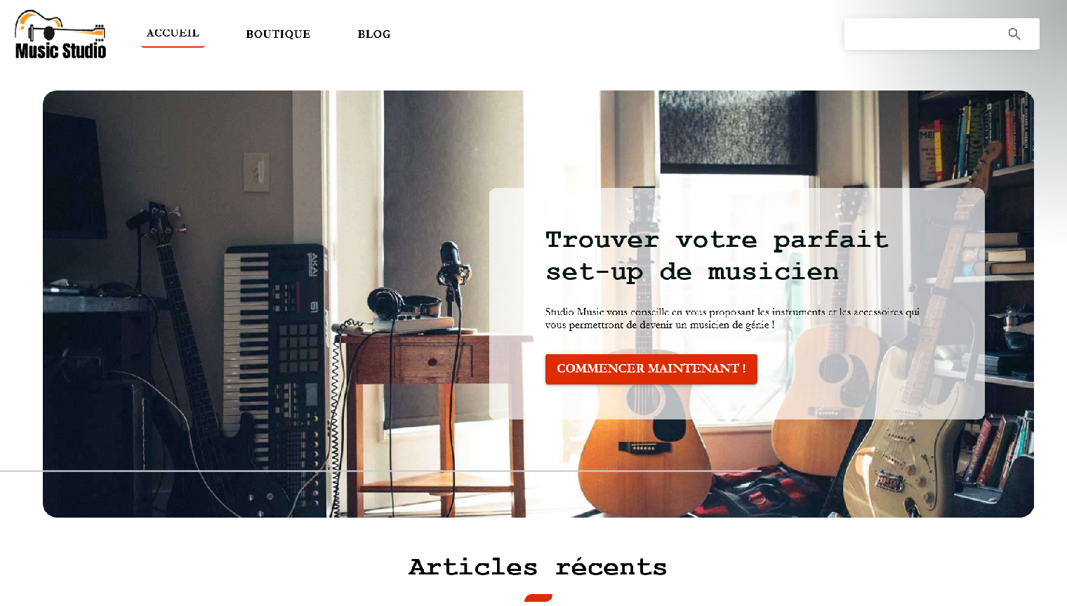 Preview du site Music Studio