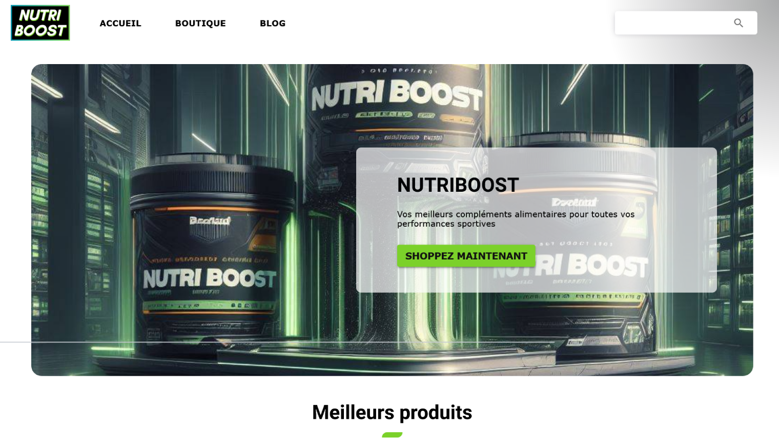 Preview du site Nutriboost